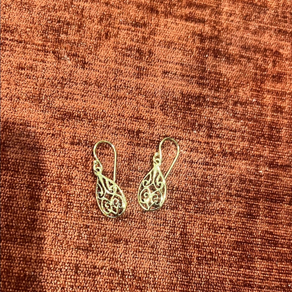Intricate Gold Drop Earrings